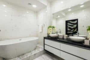 interior of modern bathroom with white walls and bathtub 300x200 - interior of modern bathroom with white walls and bathtub.jpg