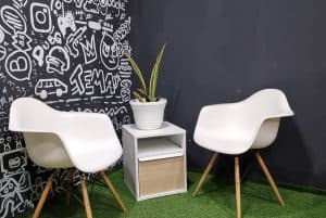 2 white chairs in a small space 300x201 - 2 white chairs in a small space